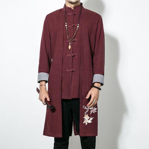 

mrgoldenbowl men's oversized jackets streetwear men casual loose windbreaker 2020 autumn new chinese style embroidered jacket1, Tan;black