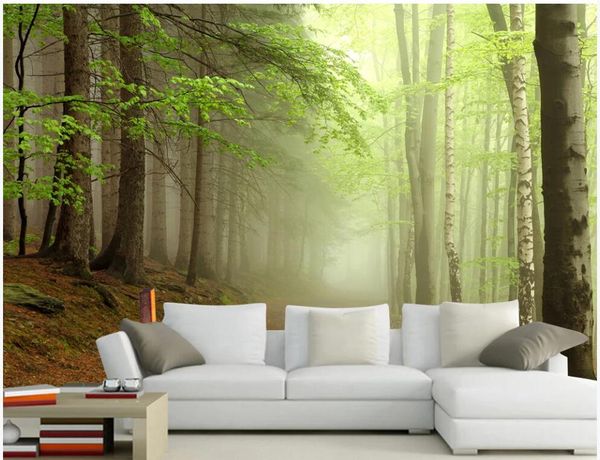 

custom p mural wallpaper 3 d forest dense fog scenery home decor living room wallpaper for walls 3d bedroom background wall