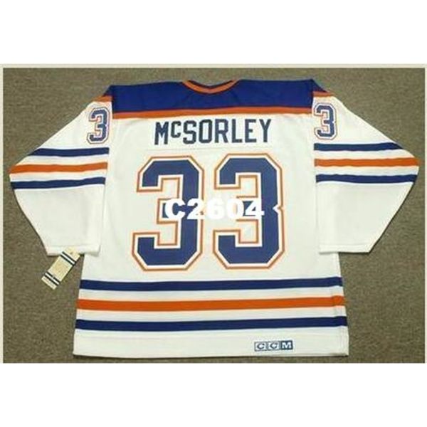 

men #33 marty mcsorley edmonton oilers 1987 ccm vintage away home hockey jersey or custom any name or number retro jersey, Black
