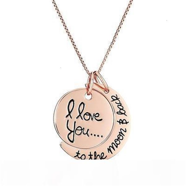 

moon 4styles to the i and love you back necklace lobster clasp pendant necklacestb91