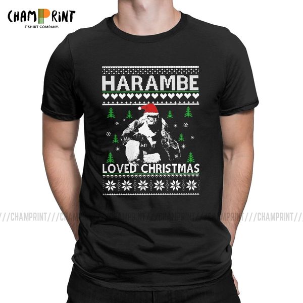 

sport harambe loved christmas men's t shirts dicks out leisure tee shirt short sleeve o neck t-shirt cotton new clothing plus size