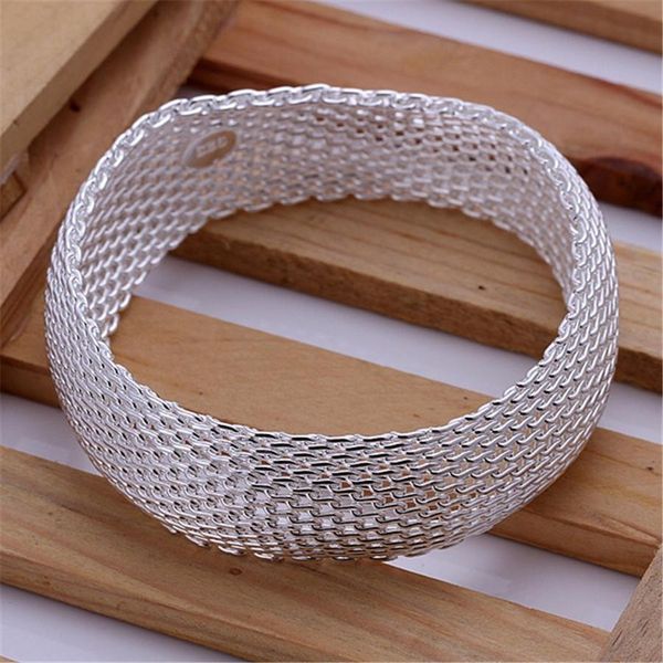 

new silver color jewelry creative simple females closed mesh bangle new half off place buy h bbymoj, Black