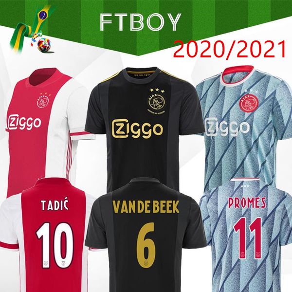 

ajax fc home away soccer jersey 20/21 maillot de foot ziyech neres tadic tagliafico ajax away football shirts camisetas, Black;yellow