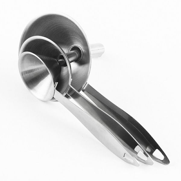 

coffee filters small mouth funnels bar wine flask funnel mini stainless steel for filling hip narrow-mouth bottles 3 pcs