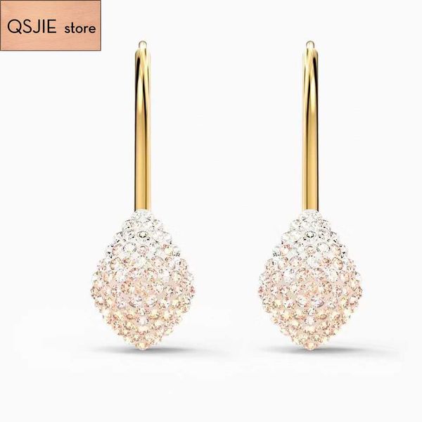 

qsjie swa new. elegant and noble drop shaped lady earrings charm fashion jewelry, Golden;silver