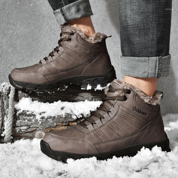 

boots winter men warm snow male bot casual shoes safety footwears plus size 48 velvet bota masculina1, Black