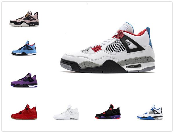 

продажа 4s черного кота jumpman 4 мужских ботинки баскетбола суд фиолетового бреда cactus jack pine green лояльных голубые мужчины женщины с