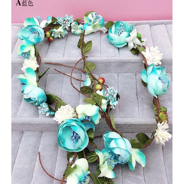 

wedding flower wreath wedding decoration bridal hair headdress flower crown hair accessories adjustable party qylyau
