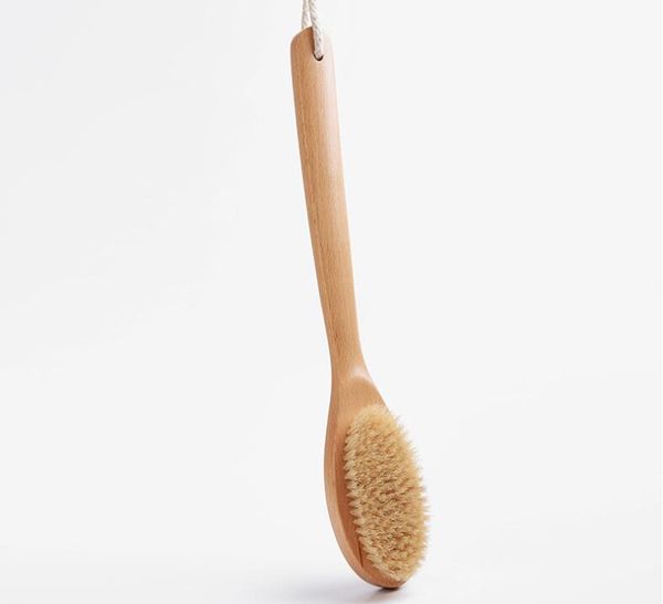 Spazzola per doccia con setole in legno di faggio a manico lungo di alta qualità