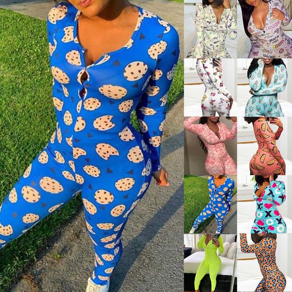 

gym clothing autumn bodycon playsuit women jumpsuit 2021 button party club romper jumpsuits pants leopard print long sleeve, White;black