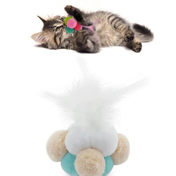 

pet cat kitten toy rolling scratching ball funny cat kitten play dolls tumbler ball pet cat toys feather bell toy drop qyljxi