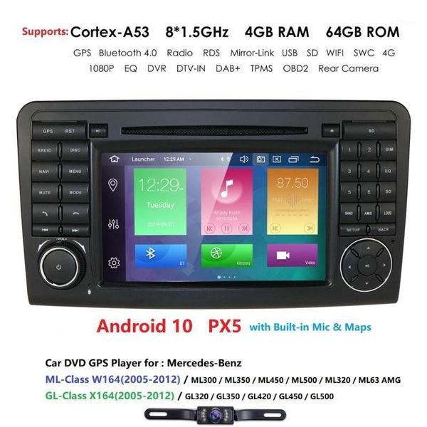 

ips android 10 4g 64g car dvd player for class ml w164 x164 ml350 ml300 gl500 ml320 ml280 gl350 gl450 gps radio1