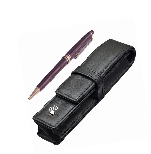 

masterpiece 163 classic burgundy color integrity rollerball pen and ballpoint pen with leather pen pouch options