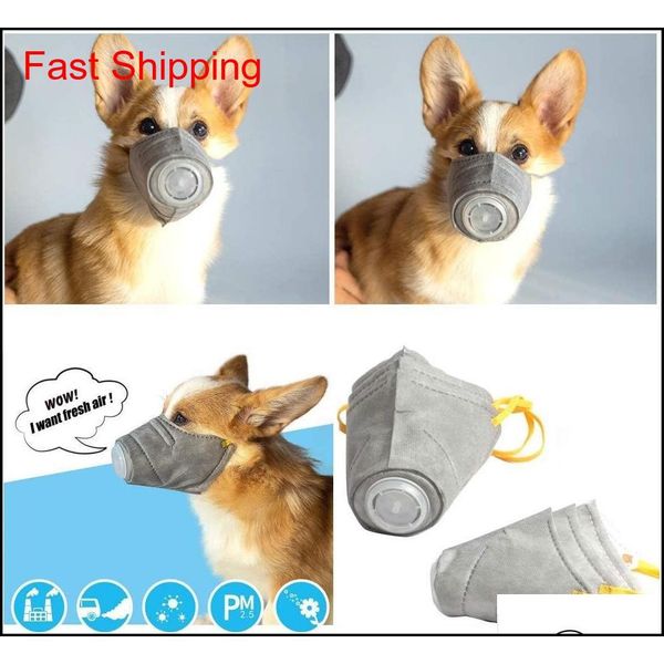 

3pcs/set pet mask dog muzzle smoke masks mouth mask dustproof anti-pm2.5 bite adjustable breathable grey dog tr qyljnp toys2010