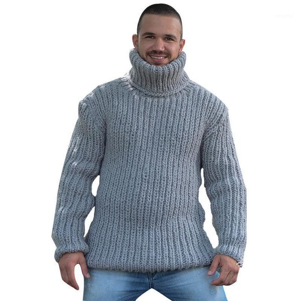 

mens cotton turtleneck sweater autumn winter thick solid soft spacious no yq clothing knitted casual male sweater drop shipping1, White;black