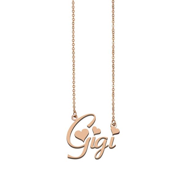 Gigi nome personalizado colar pingente personalizado para homens meninos presente de aniversário melhores amigos jóias 18k banhado a ouro aço inoxidável