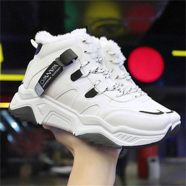 

new winter 2021 of in heels teddy warm skin women white shoes female zapatillas mujer 35-40 imxj, Black