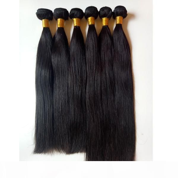 

brazilian straight virgin hair 3 4 5bundles human hair weaves unprocessed dyeable hair extensions factory direct sale wholesale, Black