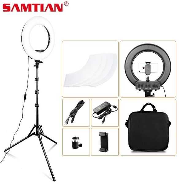 

samtian led light 14 inch ring lamp with tripod ring light dimmble 3200k and 5500k led selfie youtube live