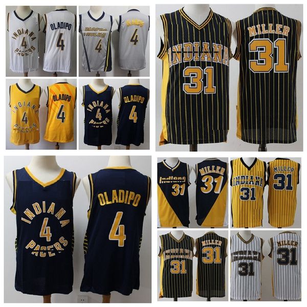 

mens reggie 31 miller victor 4 oladipo basketball jerseys have patch, Black;red