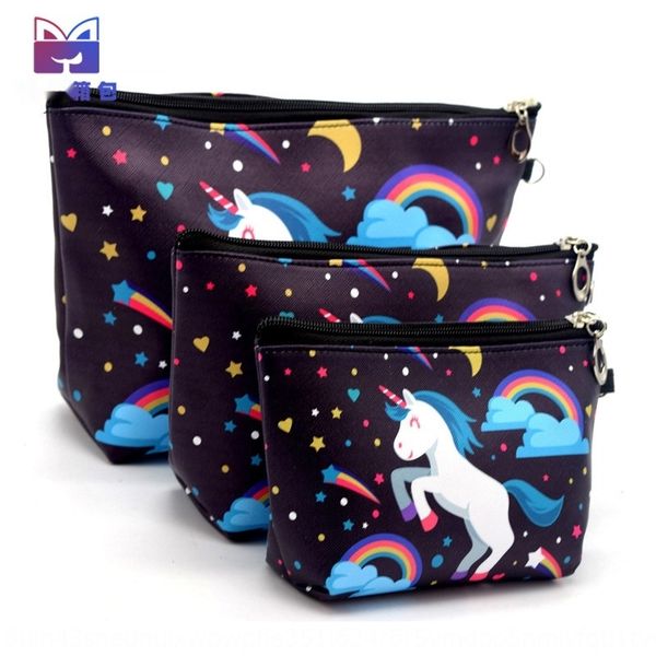 

selling digital printing flower three-piece flower cosmetic storage bag waterproof pu cosmetic bag phlc0