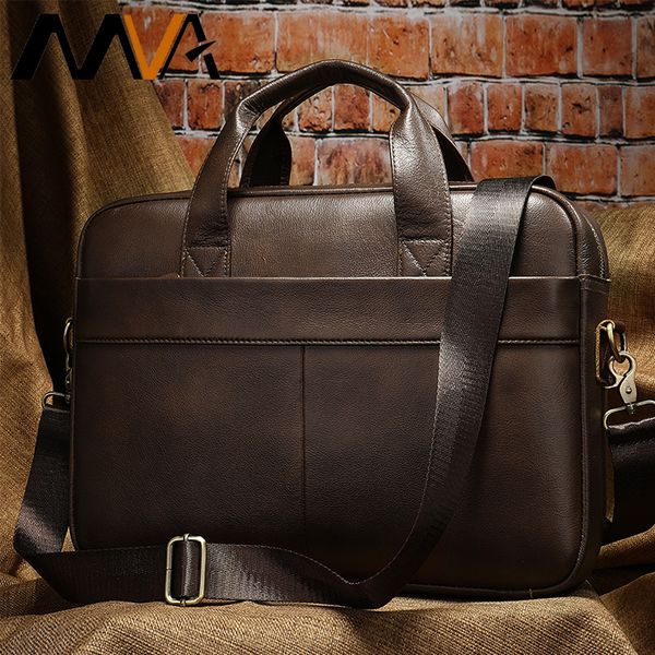 

mva briefcase genuine office bags for men messenger bag lapbusiness men's leather handbags 15 inch