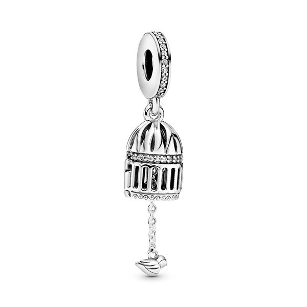 

2020 новые аутентичные ale 925 silver bird birdcage мотаться подвески из бисера подвеска fit пандора ожерелье браслет для diy ювелирных реше, Black