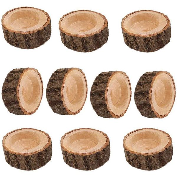 

candle holders 10pcs wooden branch stake holder votive tealight for home christmas party decoration - 2.36x1 inch