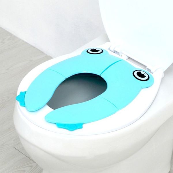 

foldable cute cartoon frog potty training toilet seat cover non-toxic polypropylene non slip easy to clean pads for kids lj201110