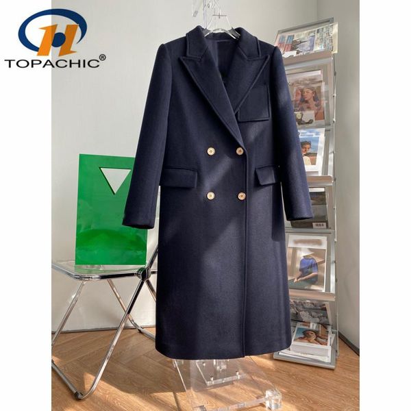 

women's wool & blends 12 17 high end quality women fashion temperament lapel embroidered letter double-breasted long coat, Black