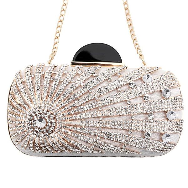

fashion diamante dress hand evening bag rhinestone shoulder messenger chain bag
