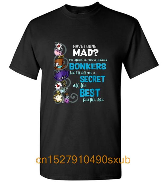 

алиса ли я сошел с ума, как шляпник wonderland цитата tshirt мужчины футболку спорта с капюшоном толстовка с капюшоном