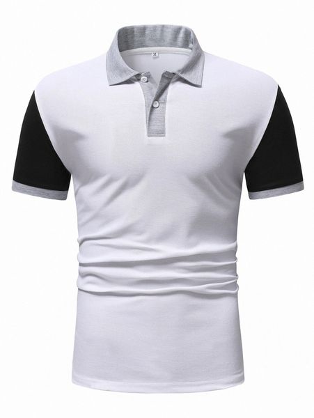 

men color block polo shirt u0jl#, White;black
