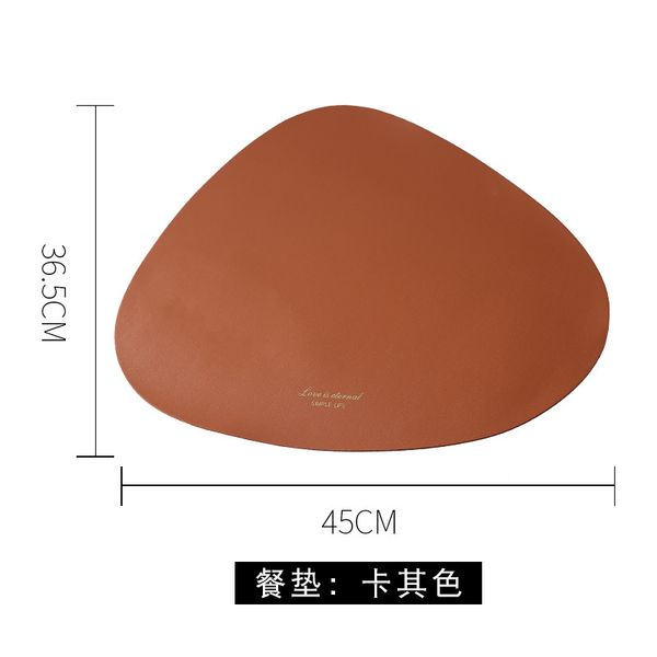 

leather pu western food cushion originality irregular waterproof oilproof triangle table mat simplicity europe insulation pad new 7 5hj m2