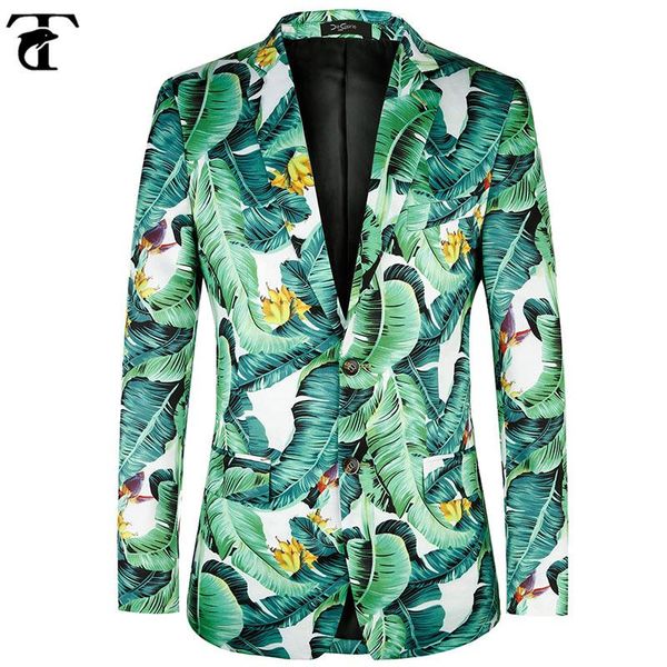 

exclusive fashion printed mens blazers new arrivals 2021 plus european size 44-58 banana leaf pattern floral suit jackets, White;black