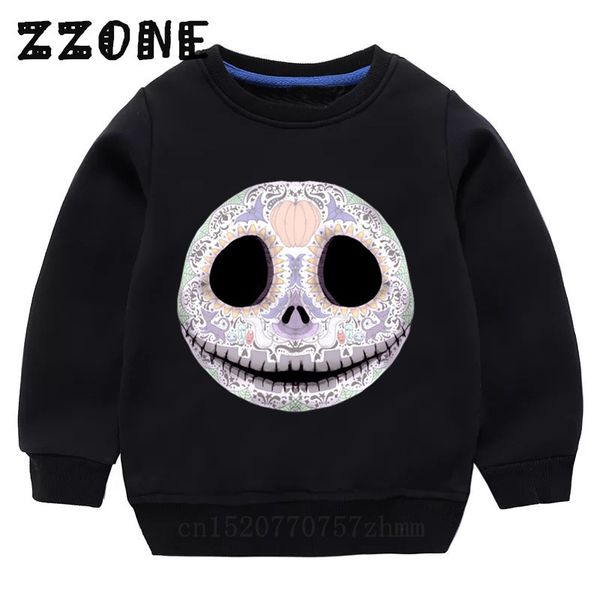 

children's hoodies kids halloween town king jack skellington sweatshirts baby pullover girls boys cartoon clothes,kyt5234, Black