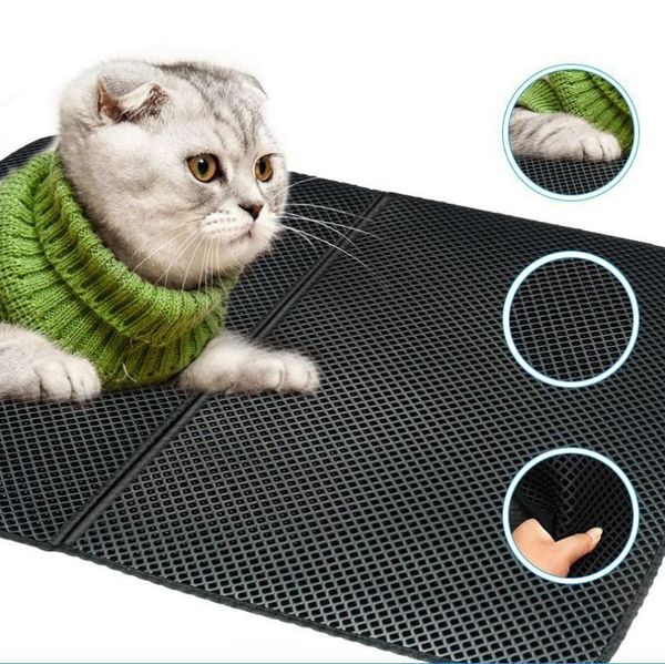 

cat litter mat waterproof eva double layer folden pad pet cat litter mat trapping pet box mats pad for cats accessories