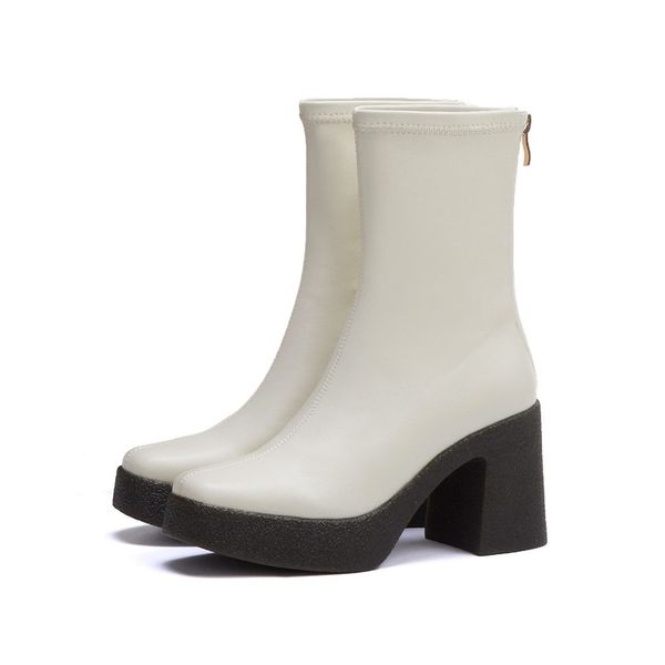 

2021 fashion soft quality leather black zippet high women boots party shoes i9cl