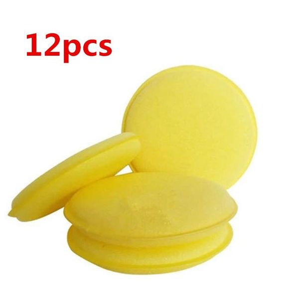 

12pcs set car wax polish foam sponge hand soft wax yellow sponge pad waxing towel sponge brush car paint care cleaning h jlldyb