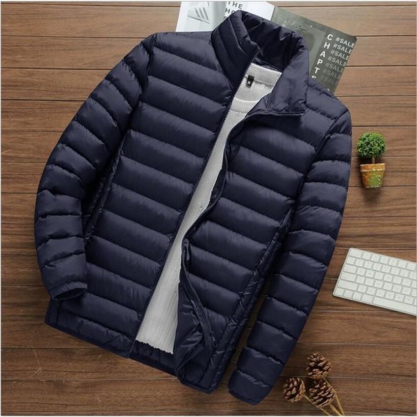 

2021 new men's winter fleece down cotton jacket hooded thick parka male slim cotton-padded coats a6qw, Black
