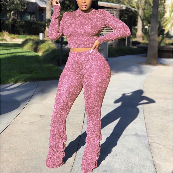 

casual two piece set fuzzy short sleeve crop and wide leg pants summer 2020 2 piece outfits for women clothing set1, Gray