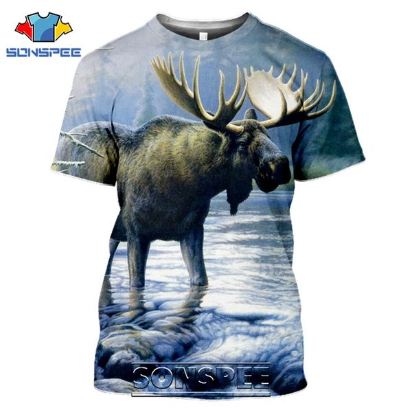 

animal deer men moose 3d print shirts comics harajuku hentai men clothing