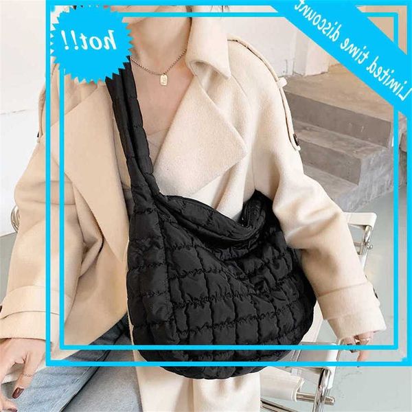 

winter soft down big shoulder bag hand bags 2021 branded women handbag fashion designer handbags and wallets