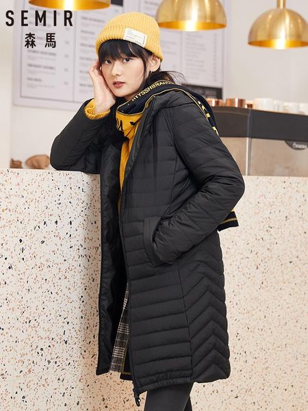 

women's down & parkas semir long jacket women 2021 winter light familiar wind black thick warm casual trend ladies clothing