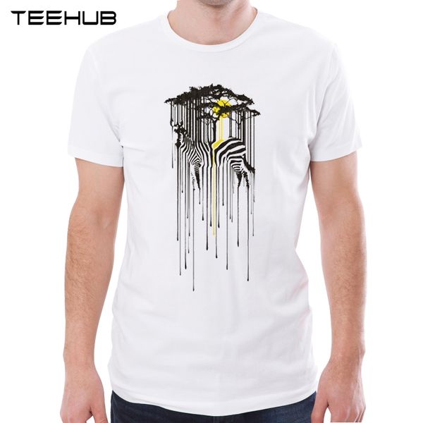 

teehub melting zebra men t shirt hipster scenic sun and zebra printed short sleeve men's geek tee shirts sport hooded sweatshirt hoodi