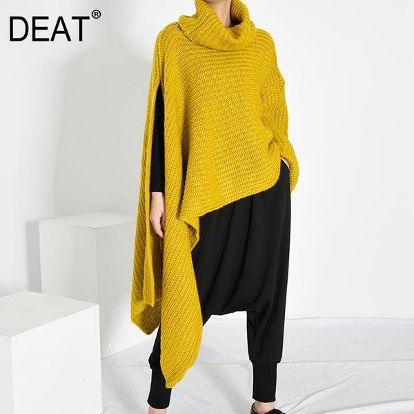 

deat irregular sewater female turtleneck batwing sleeve asymmetrical knitting pullover jumper 2020 spring korean clothes wb519071, White;black