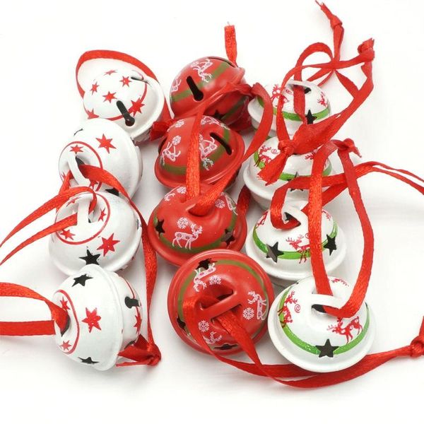 

новогоднее украшение 12pcs 3 типа олени звезды металла малый jingle bell для дома 25мм merry christmas tree decor бесплатная доставка sqcfss