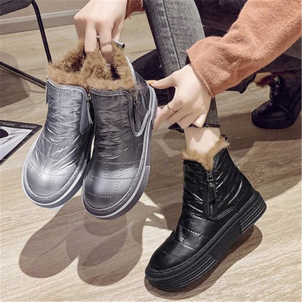 

new fashionable 2021 black-style warmer mrs not sliding boots woman leather female cotton shoes 35-40 6vly