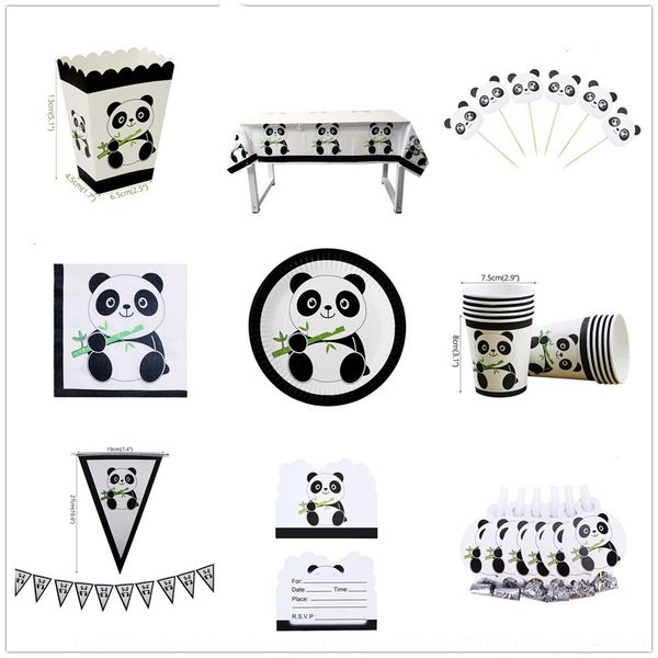 

izu9x panda decoration cup paper cup set panda party tableware mozg props decoration props party tableware popcorn paper set tissue popcorn