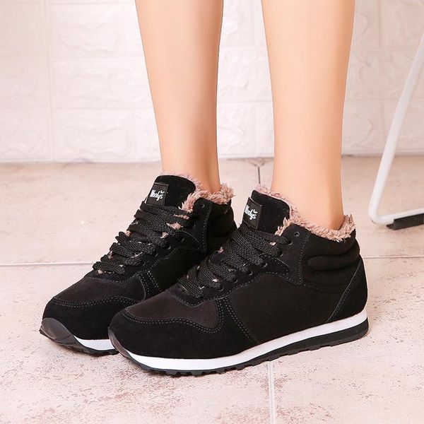 

2020ladies winter boots warm shoes women's boots non-slip waterproof snow shoes warm neutral sports ankle boots35-47, Black